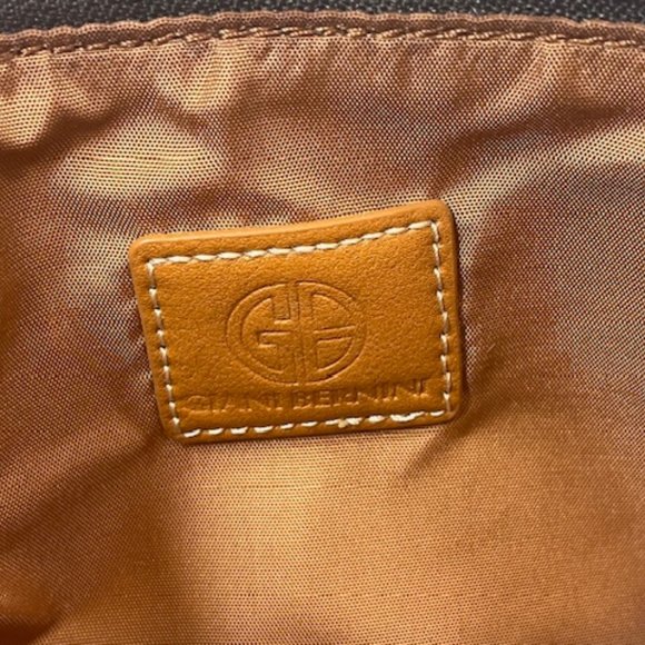 Giani Bernini Brown Block Signature Zip Wallet Clutch Small Purse 7.5"x5.25" - Picture 8 of 14